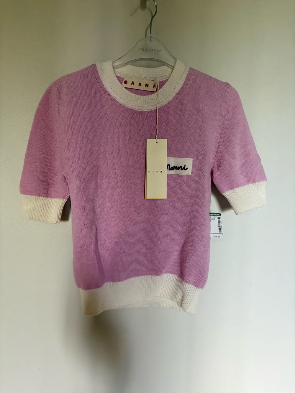 NWT- Marni Pink Short-Sleeve Knit Sweater wool